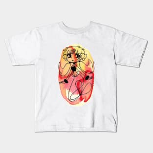 Red Mermaid Watercolor Kids T-Shirt